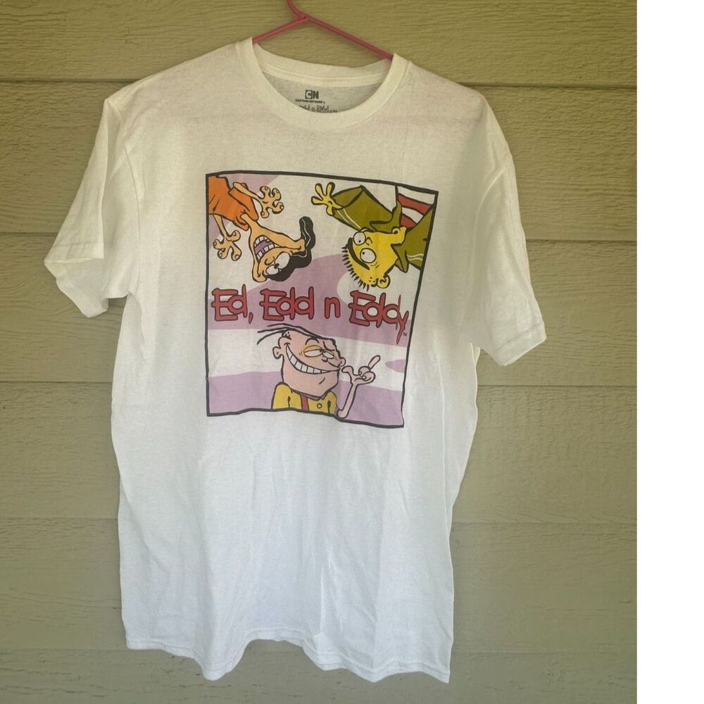 Cartoon Network Ed, Edd n Eddy White Graphic Tee Shirt Size M